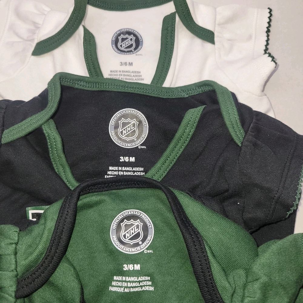 Minnesota Wild Infant Baby Girls Bodysuit 3 Piece Set 3/6M 12-16lbs NHL Official - Picture 6 of 7